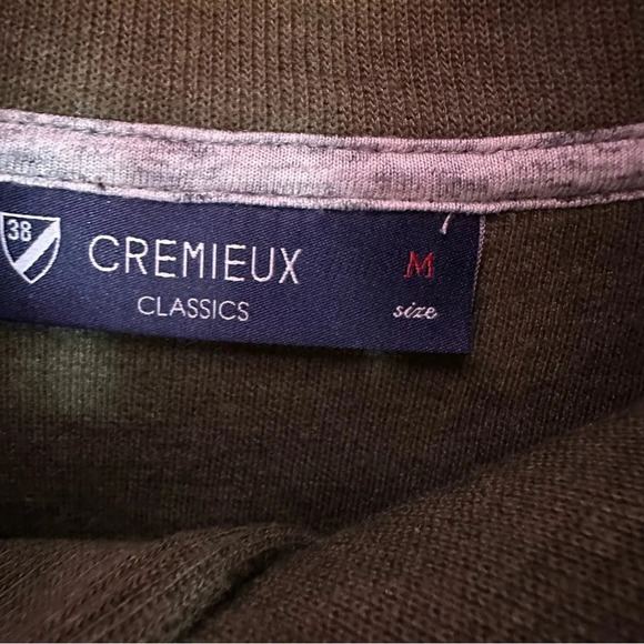 cremieux classic pullover sweater preppy green brown elbow patches classic med - Picture 5 of 7